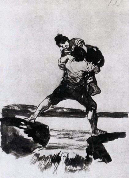 Francisco de goya y Lucientes Peasant Carrying a Woman